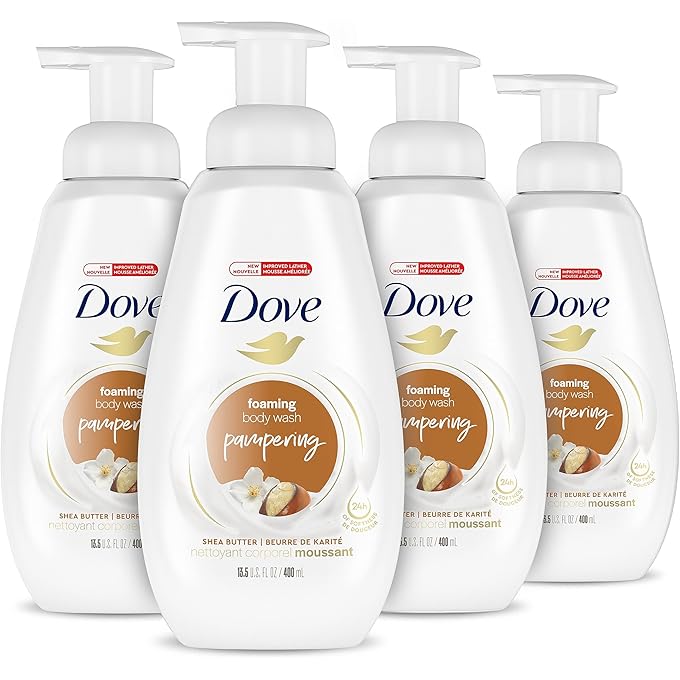 Dove Purely Pampering Body Wash with NutriumMoisture Technology Shea Butter and Vanilla Paraben Free Bodywash 13.5 fl oz 4 Count - Image 1